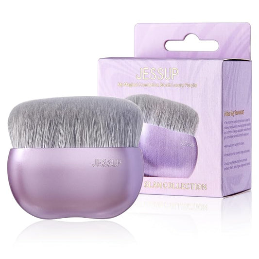 Jessup Foundation Brush for Liquid Makeup, Large Flat Top Kabuki Brush for Blending, Buffing, Stippling, Luxury Purple SF003