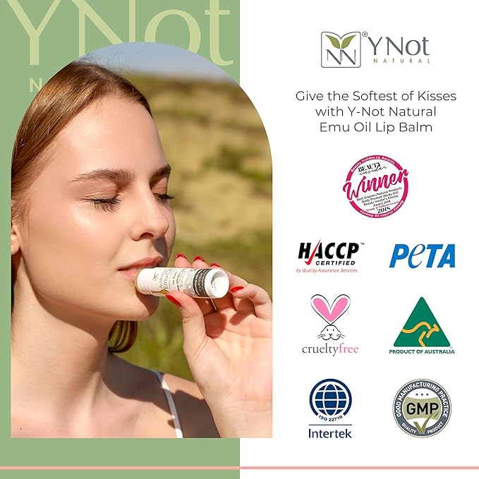 YNN Emu Oil Moisturizing Lip Balm with Extreme SPF50+ Sun Protection - 4-Hour Water Resistant, Fortified with Vitamin E, Amino Acids & Omega 3, 6 & 9 - Y-Not Natural, 15g Stick - 2 Pack