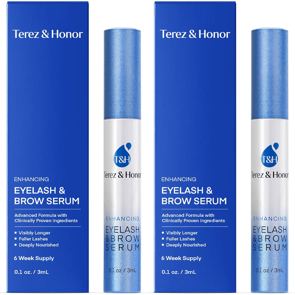 Terez & Honor Advanced Enhancing Eyelash and Eyebrow Serum (Eyelash Serum - 2 Pack)