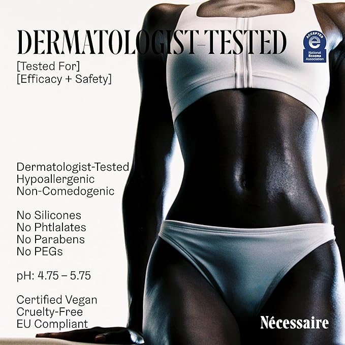 Nécessaire The Body Lotion – Fragrance-Free Hydrating Body Moisturizer with 5 Peptides, Niacinamide, Vitamins C/E, Omega-6/9 – Lightweight, Non-Greasy Lotion for Sensitive Skin – 6.8 oz