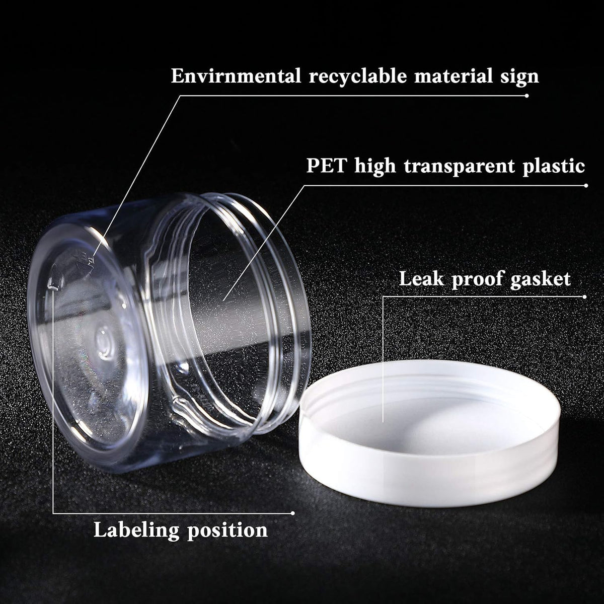 Patelai 4 Pieces Round Wide-mouth Leak Proof Plastic Container Jars with Lids for Travel Storage Makeup Beauty Products Face Creams Oils Salves Ointments DIY Making(6 Ounce,White)