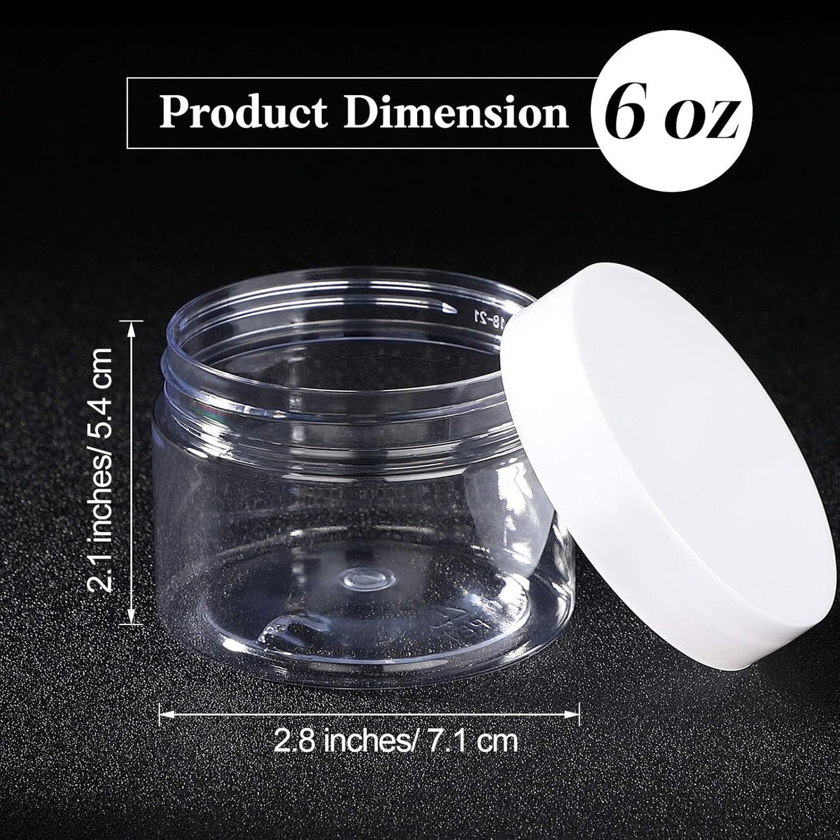 Patelai 4 Pieces Round Wide-mouth Leak Proof Plastic Container Jars with Lids for Travel Storage Makeup Beauty Products Face Creams Oils Salves Ointments DIY Making(6 Ounce,White)