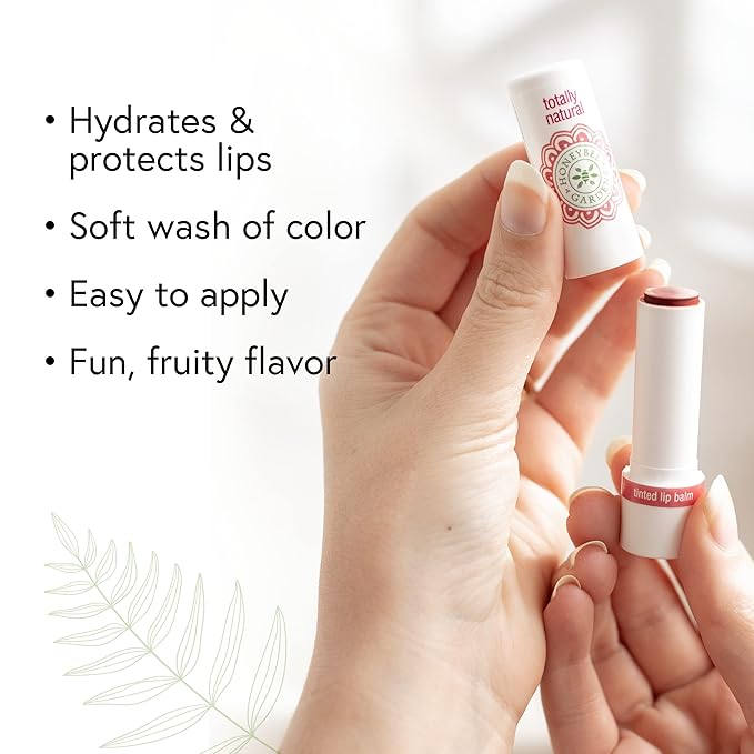 Honeybee Gardens Totally Natural Strawberry Sunrise Tinted Lip Balm, Nourishing Moisture With A Kiss Of Color, Vegan, Gluten-Free