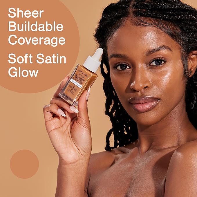 wet n wild Bare Focus Skin Tint, 5% Niacinamide Enriched,Buildable Sheer Lightweight Coverage, Natural Radiant Finish, Hyaluronic & Vitamin Hydration Boost, Cruelty-Free & Vegan - Truffle
