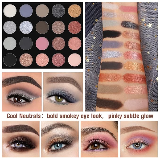 UCANBE Pretty All Set Eyeshadow Palette Pro 86 Colors Makeup Kit Matte Shimmer Eye Shadow Highlighters Contour Blush Powder All In One Makeup Pallet Holiday Christmas Valentine's Gift Set
