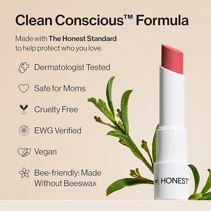 Honest Beauty Tinted Lip Balm | Antioxidant-rich Acai Extracts + Avocado Oil | EWG Certified, Vegan, Cruelty Free | Lychee Fruit