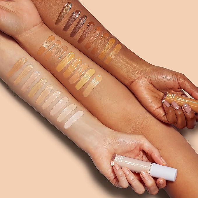 e.l.f. Hydrating Camo Concealer, Lightweight, Full Coverage, Long Lasting, Conceals, Corrects, Covers, Hydrates, Highlights, Medium Peach, Satin Finish, 25 Shades, All-Day Wear, 0.20 Fl Oz