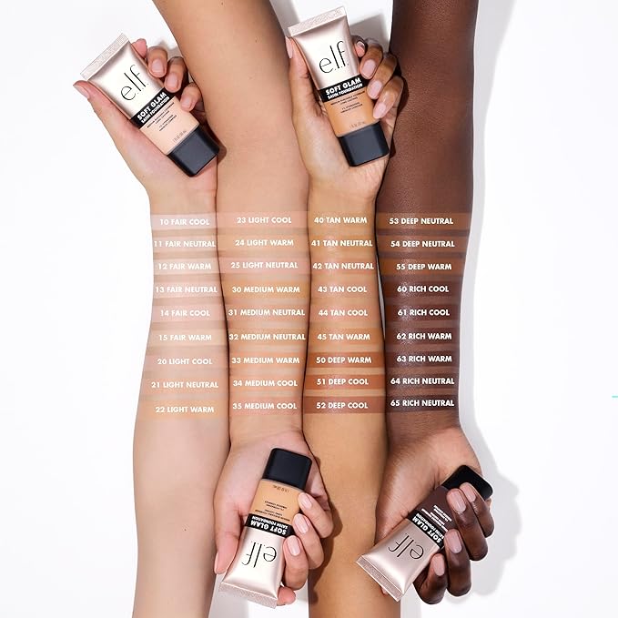 e.l.f. Soft Glam Foundation, Medium Coverage, Long-Lasting & Buildable Foundation For A Smooth, Satin Finish, Vegan & Cruelty-Free, 20 Light Cool