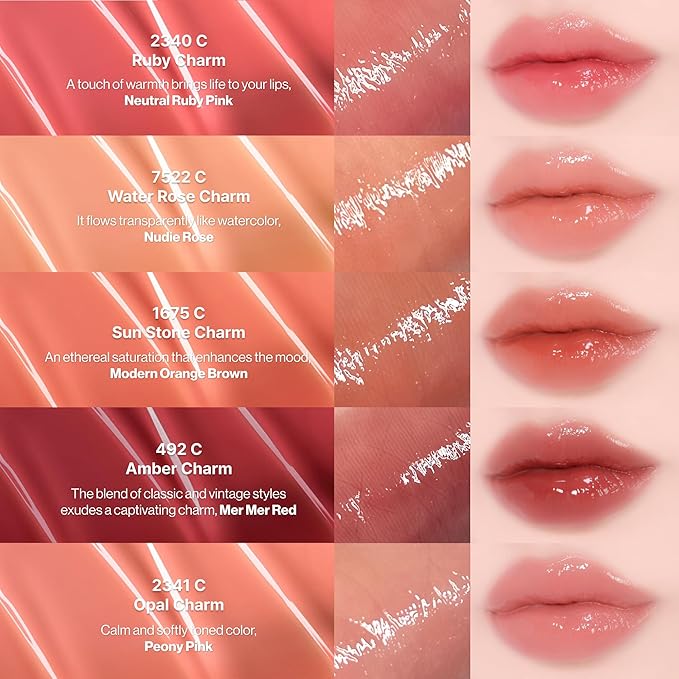 ENTROPY Makeup 2-in-1 Charm Shiny Glowy Lip & Cheek Gloss Tint Keychain, High Pigment Glossy Lip Color & Plumping Gloss, C9 Berly Charm