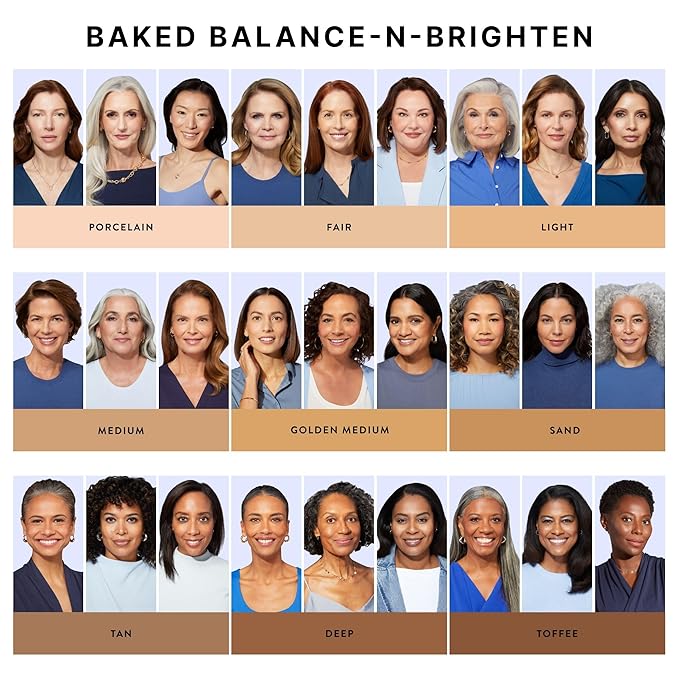 LAURA GELLER NEW YORK Award-Winning Baked Balance-n-Brighten Color Correcting Powder Foundation - Medium - Buildable Light to Medium Coverage - Demi-Matte Natural Finish