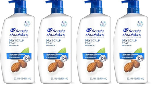 Head and Shoulders Shampoo, Daily-Use Anti-Dandruff Paraben Free Treatment, Dry Scalp Care with Almond Oil, 32.1 fl oz, Twin Pack (Pack of 2)