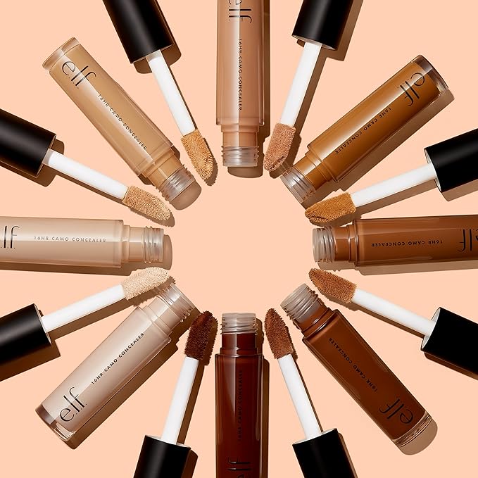 e.l.f. 16HR Camo Concealer, Full Coverage, Highly Pigmented Concealer With Matte Finish, Crease-proof, Vegan & Cruelty-Free, Deep Chestnut, 0.203 Fl Oz