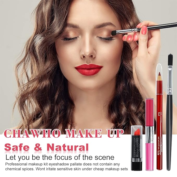 All-in-One Makeup Gift Set Carry All Makeup Kit for Women Full Kit With Aluminum Case Lipgloss Lipstick Concealer Blush Foundation Face Powder Eyeshadow Palette Cosmetic Palette #2