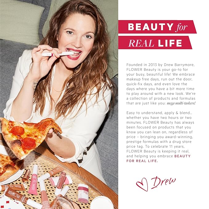 FLOWER Beauty By Drew Barrymore Chill Out Smoothing Color Correcting Cream - Conceals + Brightens Dark Circles - Hydrates + Moisturizes Skin - Makeup Infused With Vitamin E + Jojoba (Deep Peach)
