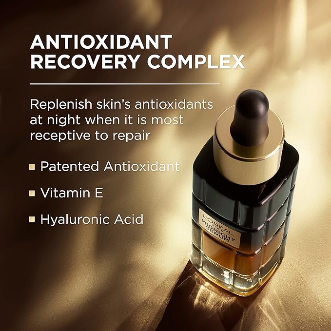 L'Oreal Paris Age Perfect Anti-Aging Midnight Face Serum, Reduce Wrinkles 1oz + Eye Cream Sample