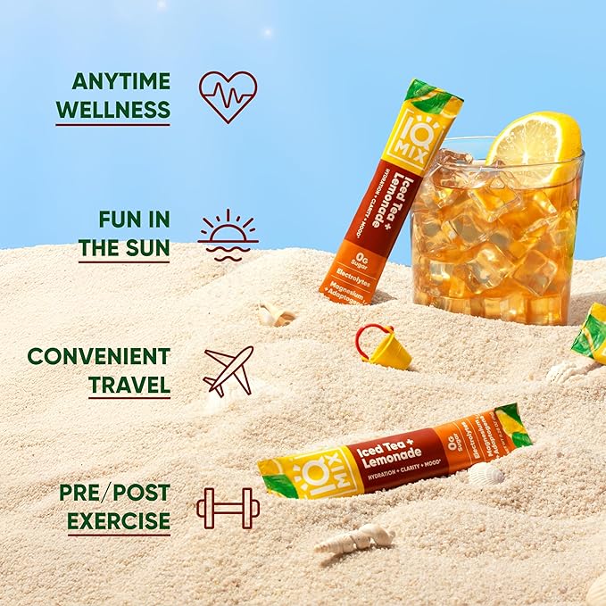 IQMIX Hydration Electrolyte Powder – 4-in-1 Formula for Hydration, Mental Clarity, Mood and Recovery – Sugar-Free Drink Mix, Keto, Magnesium L-Threonate, Lion’s Mane – 20 Count New Iced Tea Lemonade