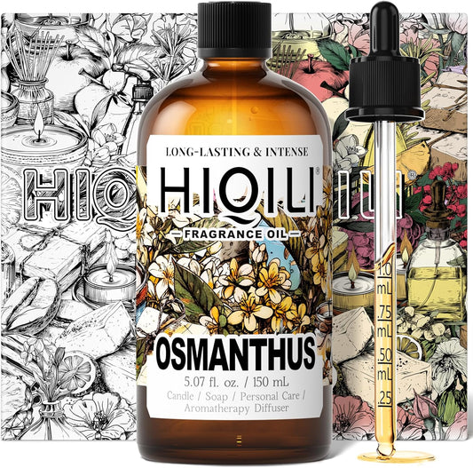 HIQILI Osmanthus Fragrance Oil, for Body Spray, Diffuser Use, Candle, Soap, and Women Perfume Making, Scented Essential Oil - 5.07 Fl Oz