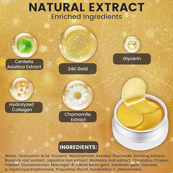 24k Gold Crystal Collagen Eye Mask