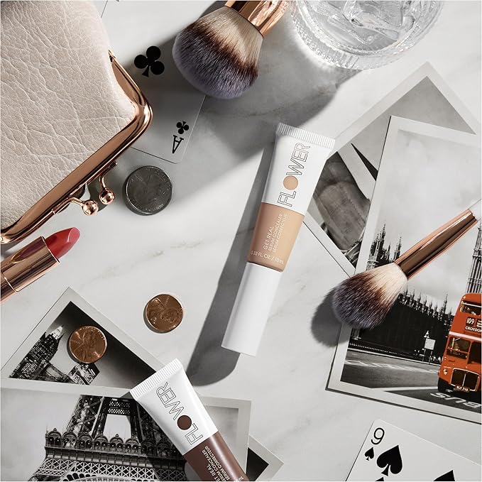 FLOWER BEAUTY By Drew Barrymore Get Real Serum Concealer - Brightens Skin + Blurs Blemishes - Hydrating Serum- Sand